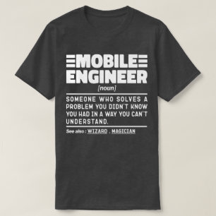 モバイルエンジニア名詞障害追跡スペシャリスト Tシャツ