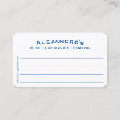 モバイルカーの洗浄と詳細 – 圧力洗浄Tem 名刺 (裏面)