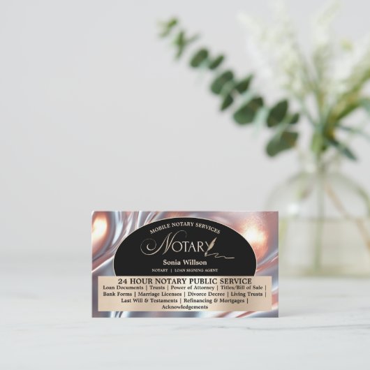 モバイルスタイリッシュ公証人およびローンの署名エージェントの写真 名刺 (スタンド正面)