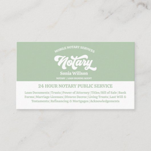 モバイルスタイリッシュ公証人・ローン契約代理店法 名刺 (正面)