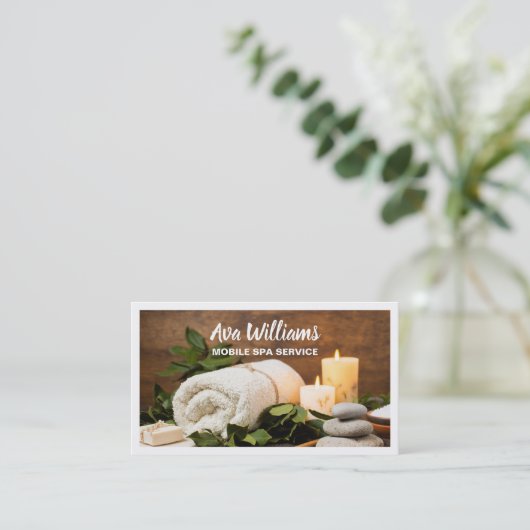 モバイルスパアロマセラピー 名刺 (スタンド正面)