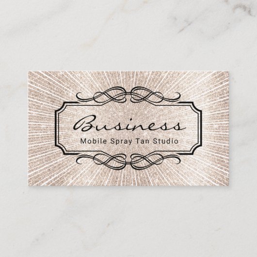 モバイルスプレータンスタジオアイボリー金ゴールドグリッター日焼け 名刺 (正面)