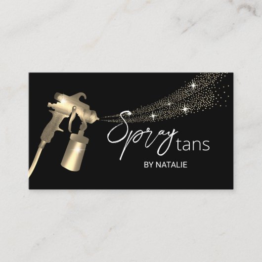 モバイルスプレータンブラック金ゴールドタンニングスキンケア 名刺 (正面)