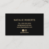 モバイルスプレータンブロンズ体金ゴールドグリッター日焼け 名刺 (裏面)