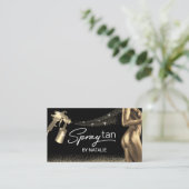 モバイルスプレータンブロンズ体金ゴールドグリッター日焼け 名刺 (スタンド正面)