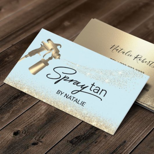 モバイルスプレータンライトブルー金ゴールドエアブラシタンニング 名刺