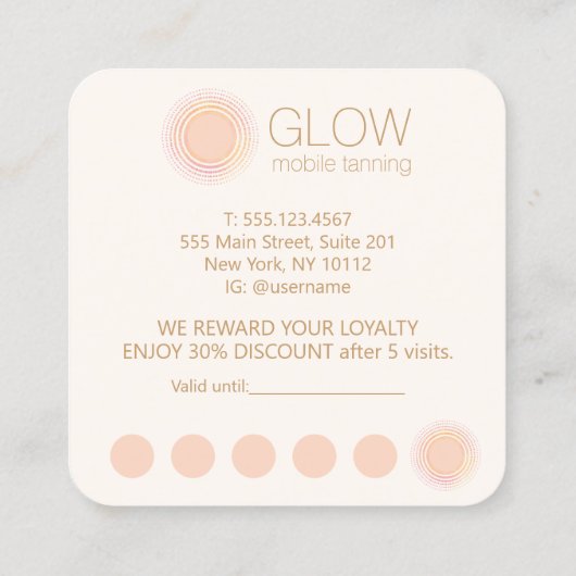 モバイルスプレータンロイヤリティカード6 Visit スクエア名刺 (裏面)