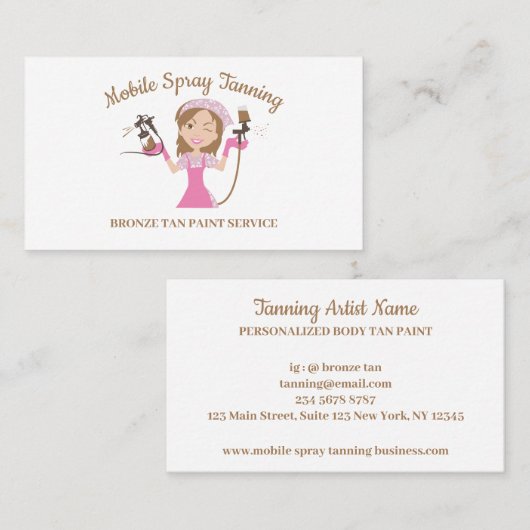 モバイルタンニングスプレー絵を描体レディーロゴ 名刺 (正面/裏面)