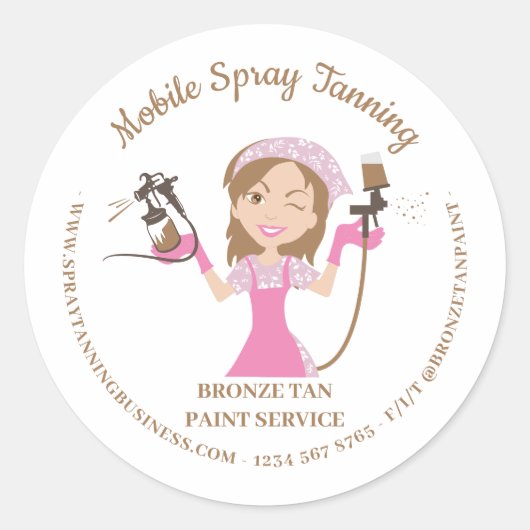 モバイルタンニングスプレー ボディペイント レディーボス ラウンドシール (正面)