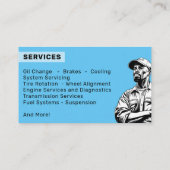 モバイルブラック自動整備士自動車用ホイール 名刺 (裏面)