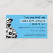 モバイルブラック自動整備士自動車用ホイール 名刺 (正面)