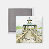 モバイルベイ波止場水彩磁石 マグネット (正面/裏面)