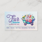 モバイルペットグルーミングサービス – 水彩画 名刺 (正面)