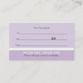 モバイルペットトリマーシーズー（犬）ツーパープルアポイントメント 予約カード (裏面)