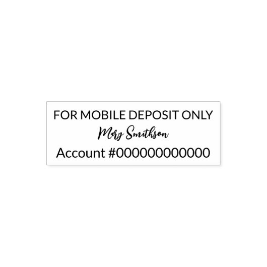 モバイル入金のみカッシブ名銀行口座番号。 セルフインキングスタンプ (デザイン)
