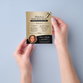 モバイル公証サービス 黒と金の写真 チラシ (手)