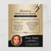 モバイル公証サービス 黒と金の写真 チラシ (正面)