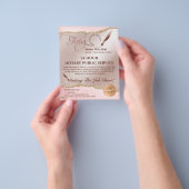 モバイル公証人およびローンの署名エージェントのピンクアゲートフライ チラシ (手)