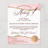 モバイル公証人およびローンの署名エージェントのピンクアゲートフライ チラシ (正面)