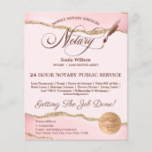 モバイル公証人およびローンの署名エージェントのピンクアゲートフライ チラシ (正面)