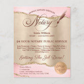 モバイル公証人およびローンの署名エージェントのピンクアゲートフライ チラシ (正面)