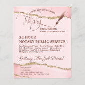 モバイル公証人およびローンの署名エージェントのピンクアゲートフライ チラシ (正面)