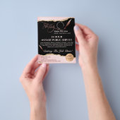 モバイル公証人およびローンの署名エージェントのピンクアゲートフライ チラシ (手)