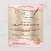 モバイル公証人およびローンの署名エージェントのピンクアゲートフライ チラシ (正面)