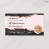 モバイル公証人およびローンの署名エージェントのブラックアゲート 名刺 (裏面)