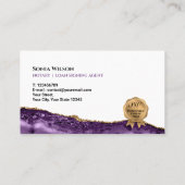 モバイル公証人およびローンの署名エージェントティール(緑がかった色)アゲートフライ 名刺 (裏面)