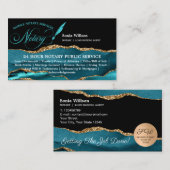 モバイル公証人およびローンの署名エージェントティール（緑がかった色） 名刺 (正面/裏面)