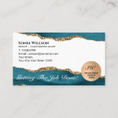 モバイル公証人およびローンの署名エージェントティール（緑がかった色） 名刺 (裏面)