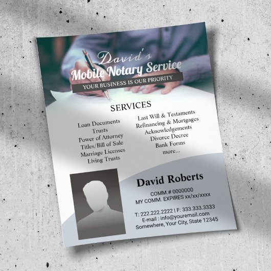 モバイル公証人およびローンの署名エージェントプロフェッショナル チラシ