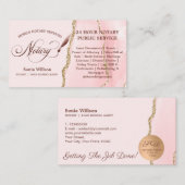 モバイル公証人およびローン契約代理店ピンクフライヤー 名刺 (正面/裏面)