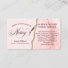モバイル公証人およびローン契約代理店ピンクフライヤー 名刺