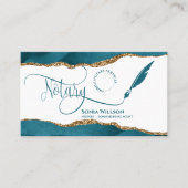 モバイル公証人およびローン署名エージェントティール（緑がかった色）QRコード 名刺 (正面)