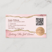 モバイル公証人およびローン署名エージェントピンクQRコード 名刺 (裏面)