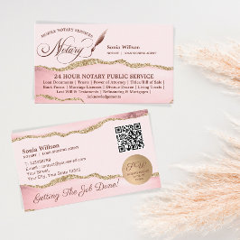 モバイル公証人およびローン署名エージェントピンクQRコード 名刺