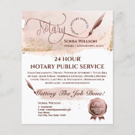 モバイル公証人およびローン署名エージェント赤面ピンクフライ チラシ