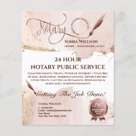 モバイル公証人およびローン署名エージェント赤面ピンク チラシ