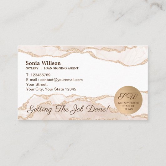 モバイル公証人およびローン署名エージェント赤面ピンク 名刺 (裏面)