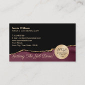 モバイル公証人およびローン署名業者の羽毛ペン 名刺 (裏面)