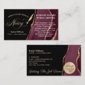 モバイル公証人およびローン署名業者の羽毛ペン 名刺 (正面/裏面)