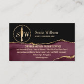 モバイル公証人およびローン署名業者シールモノグラム 名刺 (正面)