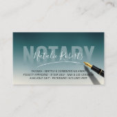 モバイル公証人エレガントティール(緑がかった色)グラデーション署名 名刺 (正面)