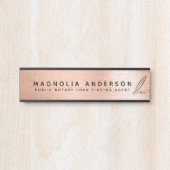 モバイル公証人クイルバラ金ゴールドブラシ付きメタル サインプレート (正面)