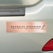 モバイル公証人クイルバラ金ゴールドブラシ付きメタル バンパーステッカー (車上)