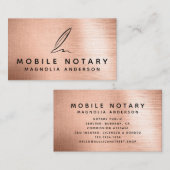 モバイル公証人クイルバラ金ゴールドブラシ付きメタル 名刺 (正面/裏面)