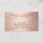 モバイル公証人クイルバラ金ゴールドブラシ金属 名刺 (裏面)