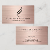 モバイル公証人クイルバラ金ゴールドブラシ金属 名刺 (正面/裏面)